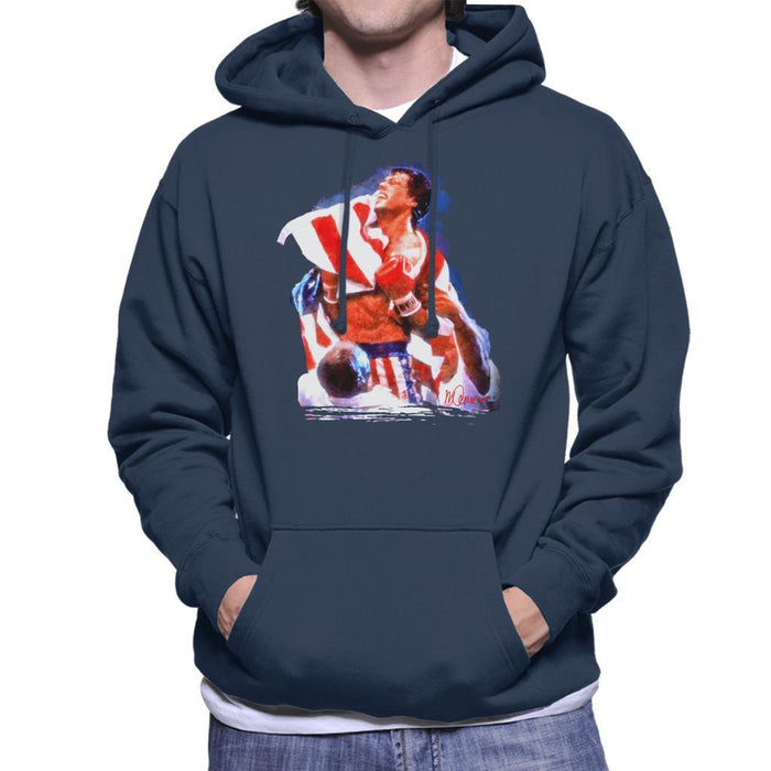 Sidney Maurer Original Portrait Of Sylvester Stallone Rocky IV Mens Hooded Sweatshirt - Mens Hooded Sweatshirt