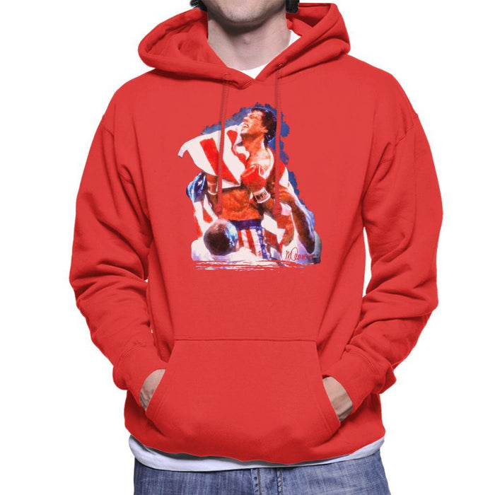Sidney Maurer Original Portrait Of Sylvester Stallone Rocky IV Mens Hooded Sweatshirt - Mens Hooded Sweatshirt