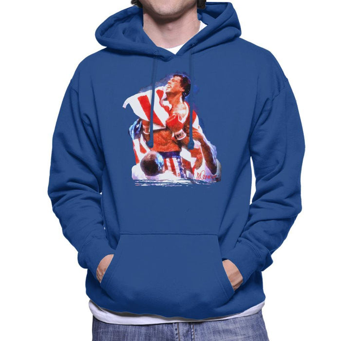 Sidney Maurer Original Portrait Of Sylvester Stallone Rocky IV Mens Hooded Sweatshirt - Mens Hooded Sweatshirt