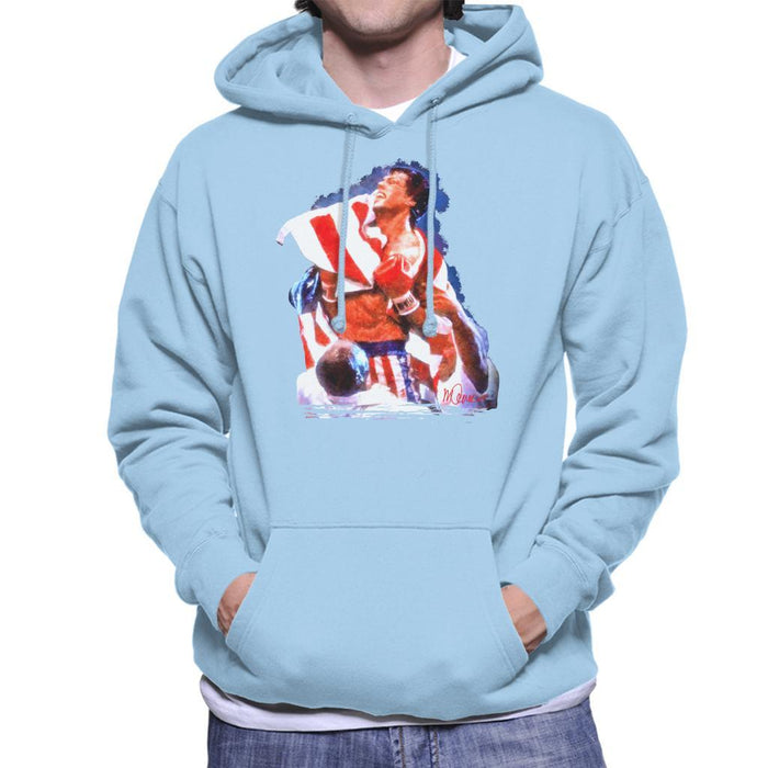 Sidney Maurer Original Portrait Of Sylvester Stallone Rocky IV Mens Hooded Sweatshirt - Mens Hooded Sweatshirt