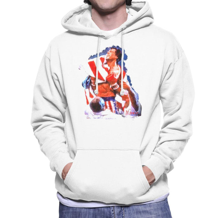 Sidney Maurer Original Portrait Of Sylvester Stallone Rocky IV Mens Hooded Sweatshirt - Mens Hooded Sweatshirt