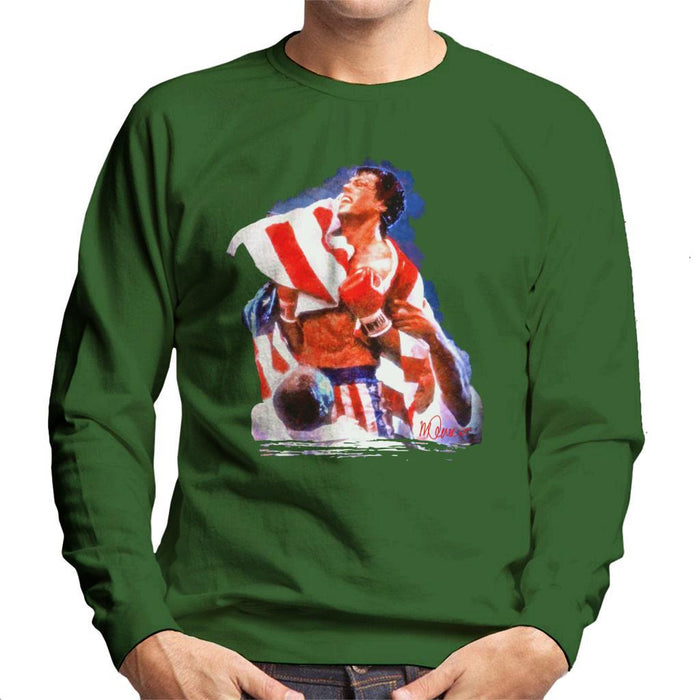 Sidney Maurer Original Portrait Of Sylvester Stallone Rocky IV Mens Sweatshirt - Mens Sweatshirt