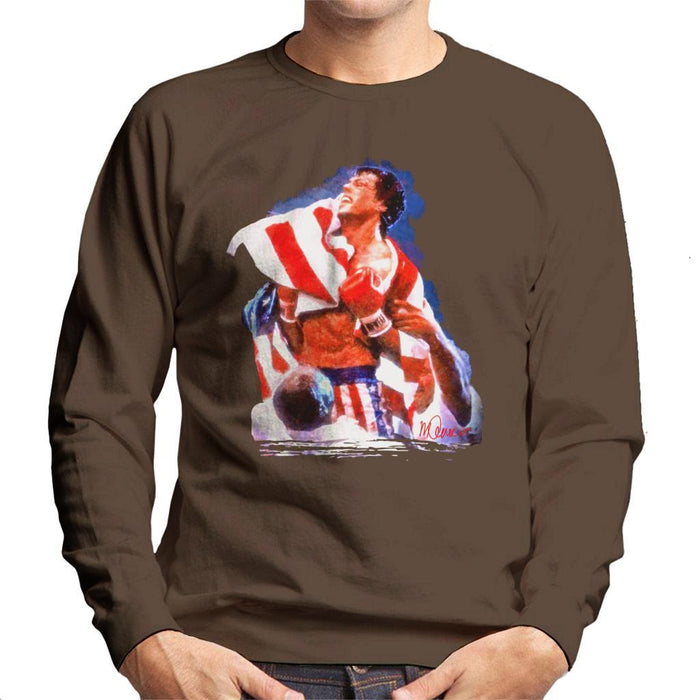 Sidney Maurer Original Portrait Of Sylvester Stallone Rocky IV Mens Sweatshirt - Mens Sweatshirt
