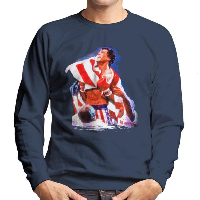 Sidney Maurer Original Portrait Of Sylvester Stallone Rocky IV Mens Sweatshirt - Mens Sweatshirt