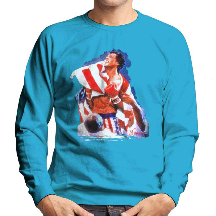 Sidney Maurer Original Portrait Of Sylvester Stallone Rocky IV Mens Sweatshirt - Mens Sweatshirt