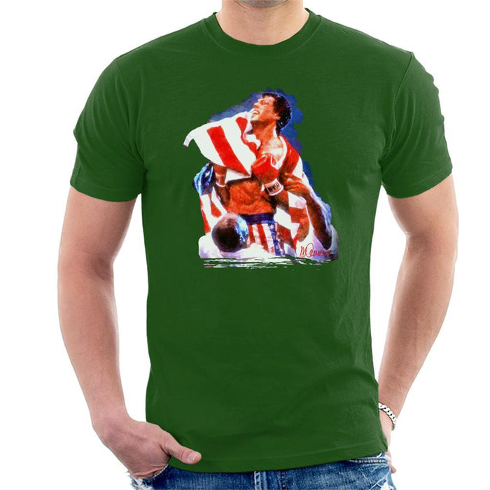 Sidney Maurer Original Portrait Of Sylvester Stallone Rocky IV Mens T-Shirt - Mens T-Shirt