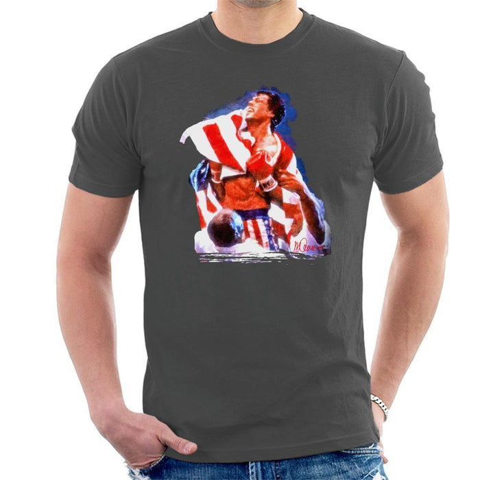Sidney Maurer Original Portrait Of Sylvester Stallone Rocky IV Mens T-Shirt - Mens T-Shirt