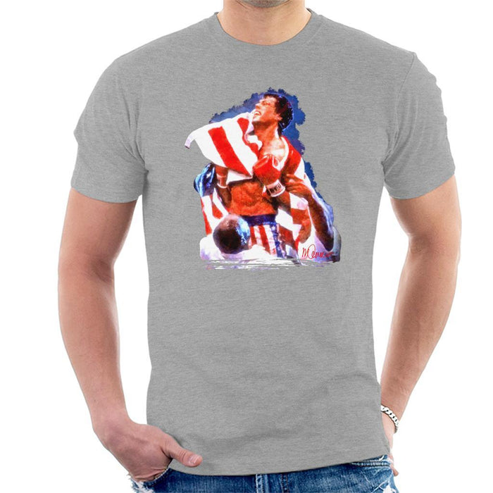 Sidney Maurer Original Portrait Of Sylvester Stallone Rocky IV Mens T-Shirt - Mens T-Shirt