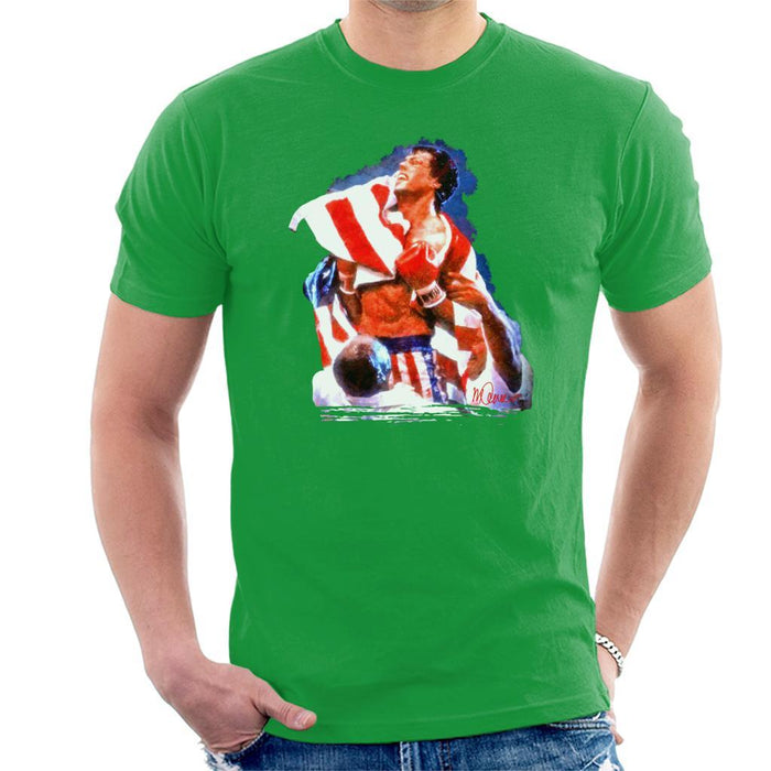 Sidney Maurer Original Portrait Of Sylvester Stallone Rocky IV Mens T-Shirt - Mens T-Shirt