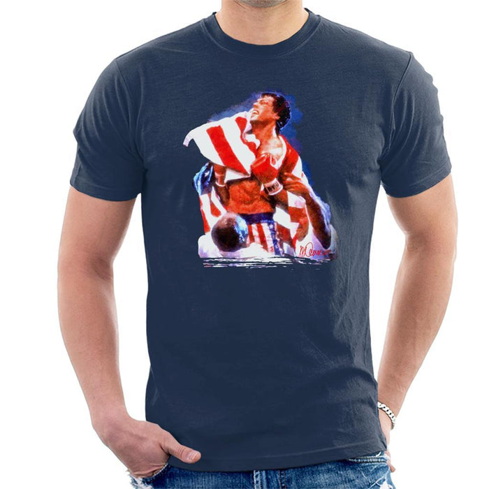 Sidney Maurer Original Portrait Of Sylvester Stallone Rocky IV Mens T-Shirt - Mens T-Shirt