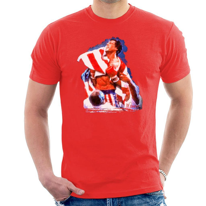 Sidney Maurer Original Portrait Of Sylvester Stallone Rocky IV Mens T-Shirt - Mens T-Shirt