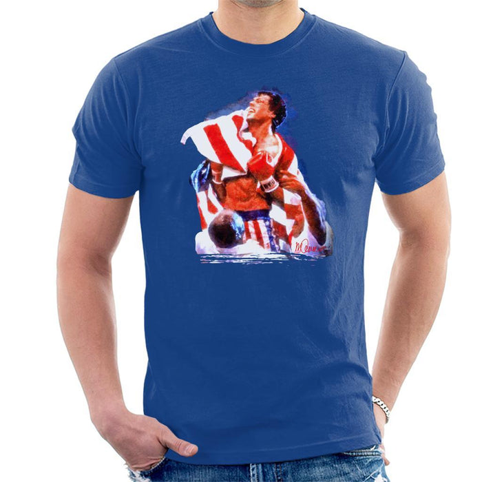 Sidney Maurer Original Portrait Of Sylvester Stallone Rocky IV Mens T-Shirt - Mens T-Shirt
