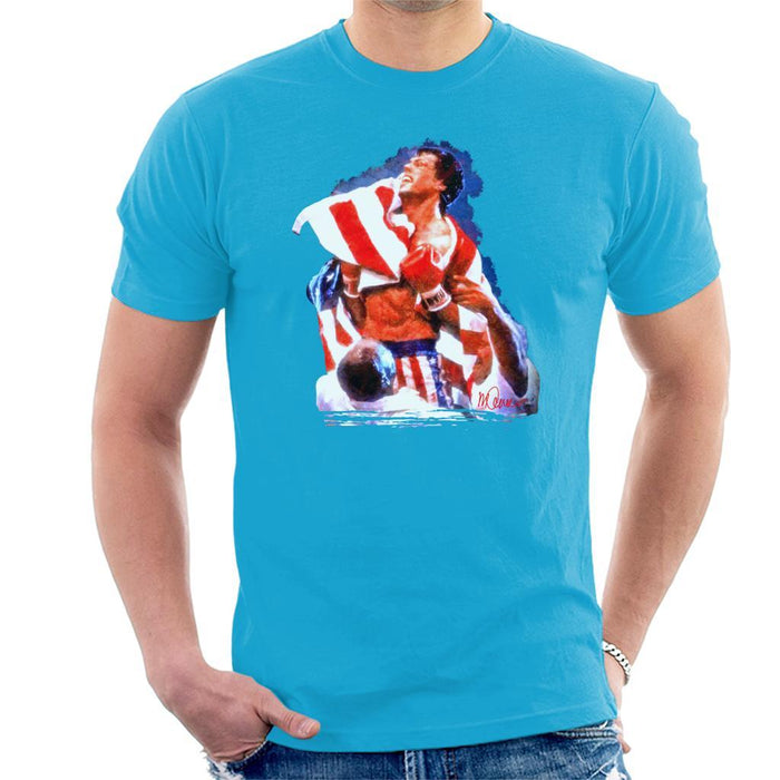 Sidney Maurer Original Portrait Of Sylvester Stallone Rocky IV Mens T-Shirt - Mens T-Shirt