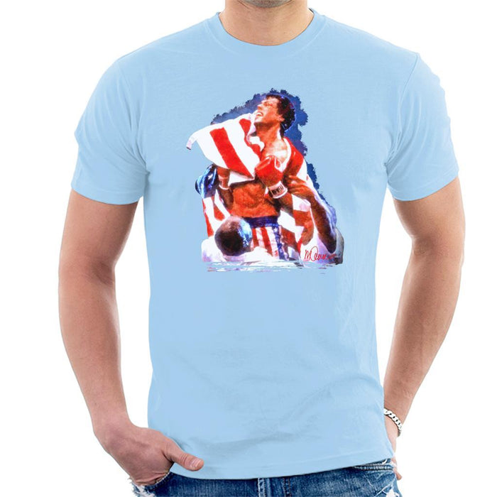 Sidney Maurer Original Portrait Of Sylvester Stallone Rocky IV Mens T-Shirt - Mens T-Shirt