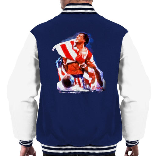 Sidney Maurer Original Portrait Of Sylvester Stallone Rocky IV Mens Varsity Jacket - Mens Varsity Jacket