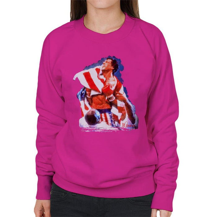 Sidney Maurer Original Portrait Of Sylvester Stallone Rocky IV Womens Sweatshirt - Womens Sweatshirt