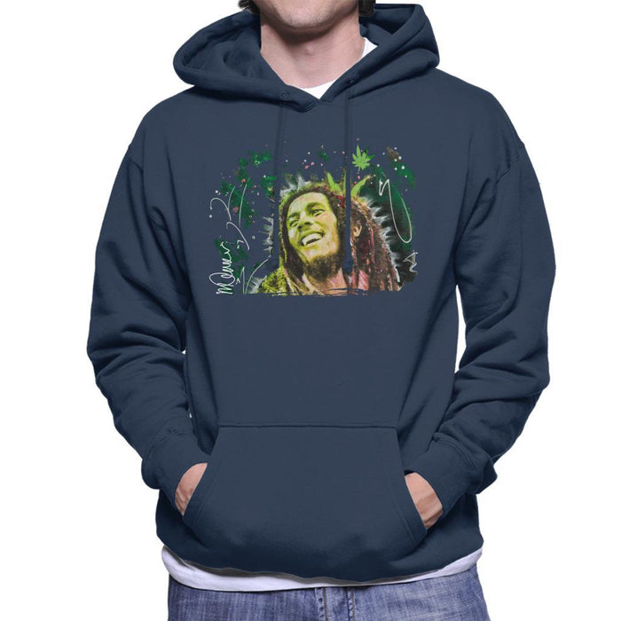 Sidney Maurer Original Portrait Of Bob Marley Smile Mens Hooded Sweatshirt - Mens Hooded Sweatshirt