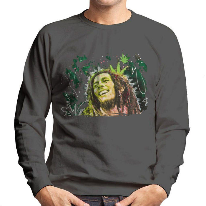 Sidney Maurer Original Portrait Of Bob Marley Smile Mens Sweatshirt - Mens Sweatshirt