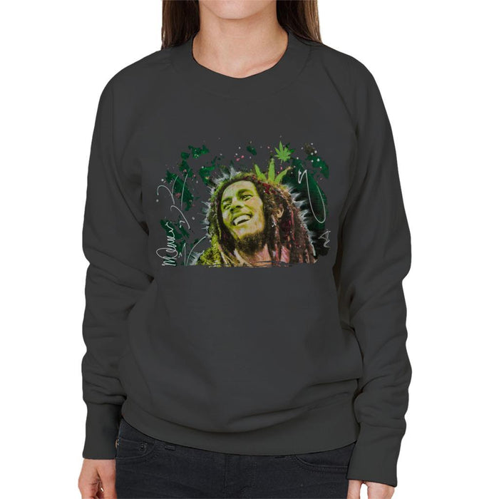 Sidney Maurer Original Portrait Of Bob Marley Smile Womens Sweatshirt - Womens Sweatshirt