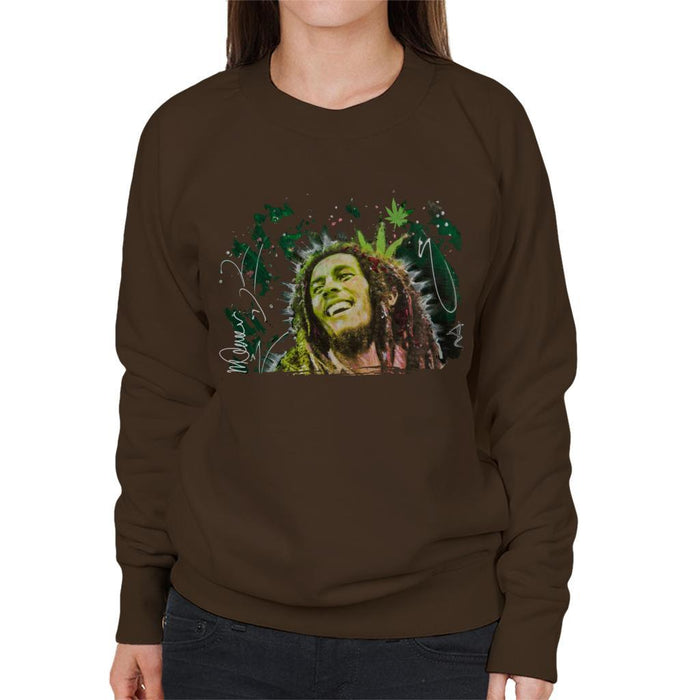 Sidney Maurer Original Portrait Of Bob Marley Smile Womens Sweatshirt - Womens Sweatshirt