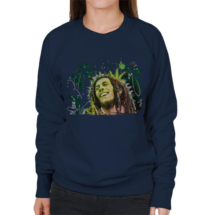 Sidney Maurer Original Portrait Of Bob Marley Smile Womens Sweatshirt - Womens Sweatshirt