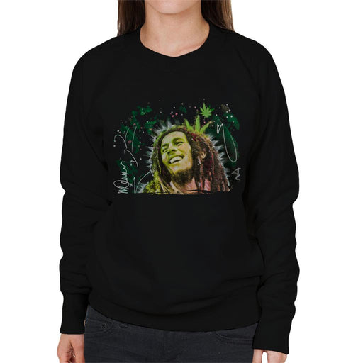 Sidney Maurer Original Portrait Of Bob Marley Smile Womens Sweatshirt - Womens Sweatshirt
