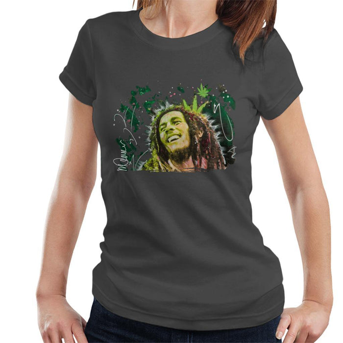 Sidney Maurer Original Portrait Of Bob Marley Smile Womens T-Shirt - Womens T-Shirt