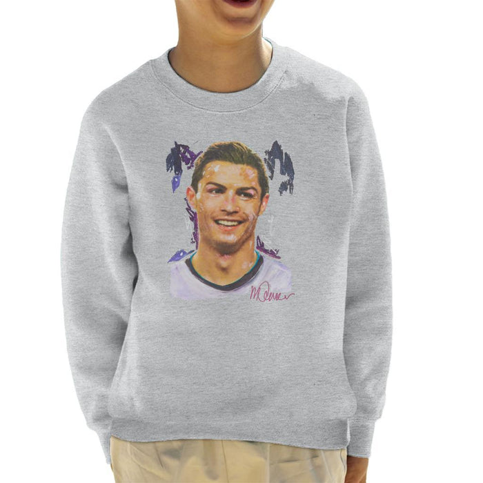 Sidney Maurer Original Portrait Of Cristiano Ronaldo Closeup Kids Sweatshirt - Kids Boys Sweatshirt