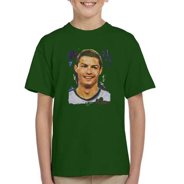 Sidney Maurer Original Portrait Of Cristiano Ronaldo Closeup Kids T-Shirt - Kids Boys T-Shirt