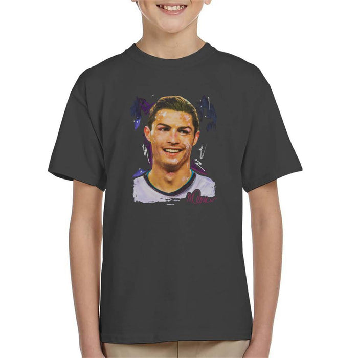 Sidney Maurer Original Portrait Of Cristiano Ronaldo Closeup Kids T-Shirt - Kids Boys T-Shirt