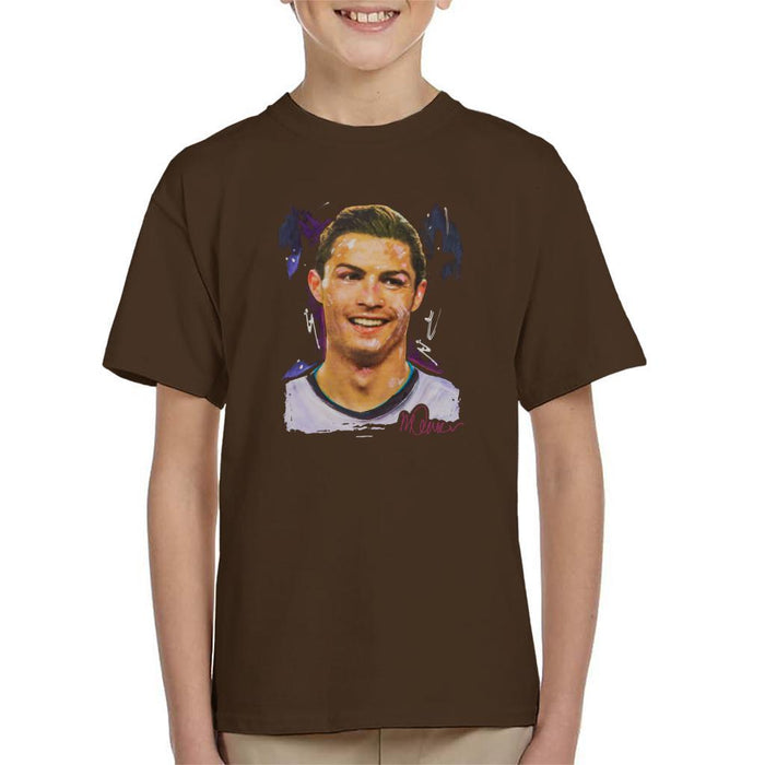 Sidney Maurer Original Portrait Of Cristiano Ronaldo Closeup Kids T-Shirt - Kids Boys T-Shirt