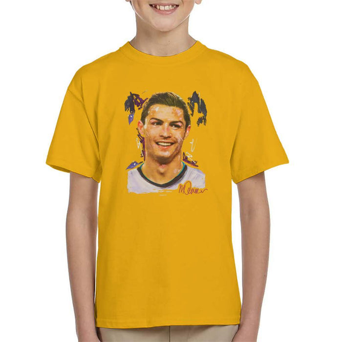 Sidney Maurer Original Portrait Of Cristiano Ronaldo Closeup Kids T-Shirt - Kids Boys T-Shirt
