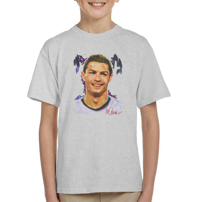 Sidney Maurer Original Portrait Of Cristiano Ronaldo Closeup Kids T-Shirt - Kids Boys T-Shirt