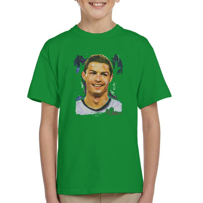 Sidney Maurer Original Portrait Of Cristiano Ronaldo Closeup Kids T-Shirt - Kids Boys T-Shirt