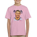 Sidney Maurer Original Portrait Of Cristiano Ronaldo Closeup Kids T-Shirt - X-Small (3-4 yrs) / Light Pink - Kids Boys T-Shirt