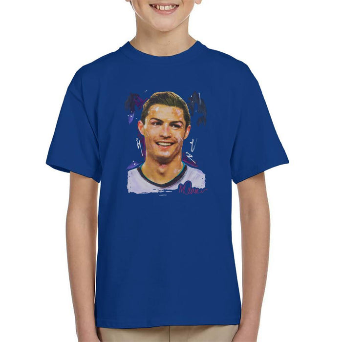Sidney Maurer Original Portrait Of Cristiano Ronaldo Closeup Kids T-Shirt - Kids Boys T-Shirt