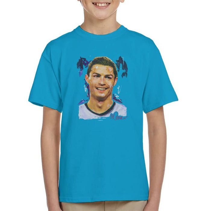 Sidney Maurer Original Portrait Of Cristiano Ronaldo Closeup Kids T-Shirt - Kids Boys T-Shirt