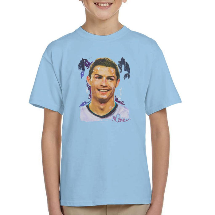 Sidney Maurer Original Portrait Of Cristiano Ronaldo Closeup Kids T-Shirt - Kids Boys T-Shirt