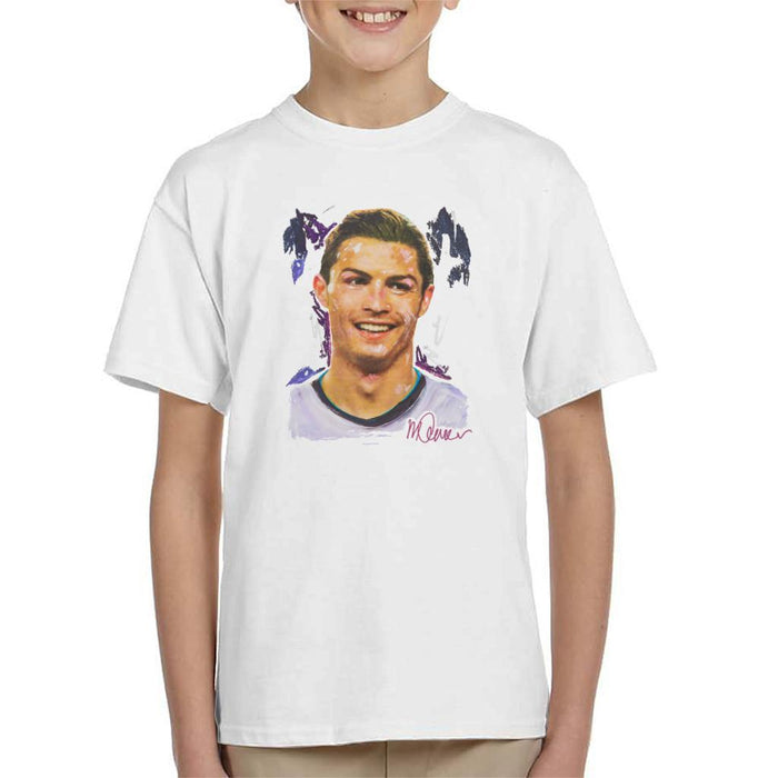 Sidney Maurer Original Portrait Of Cristiano Ronaldo Closeup Kids T-Shirt - Kids Boys T-Shirt