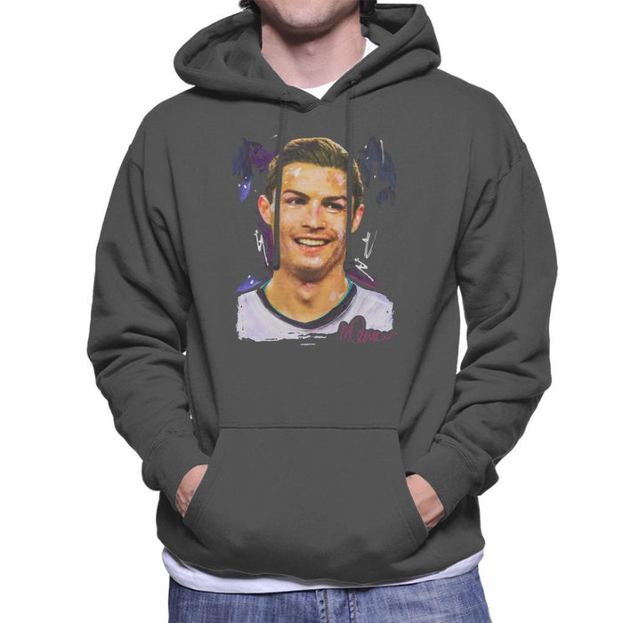 Sidney Maurer Original Portrait Of Cristiano Ronaldo Closeup Mens Hooded Sweatshirt - Mens Hooded Sweatshirt