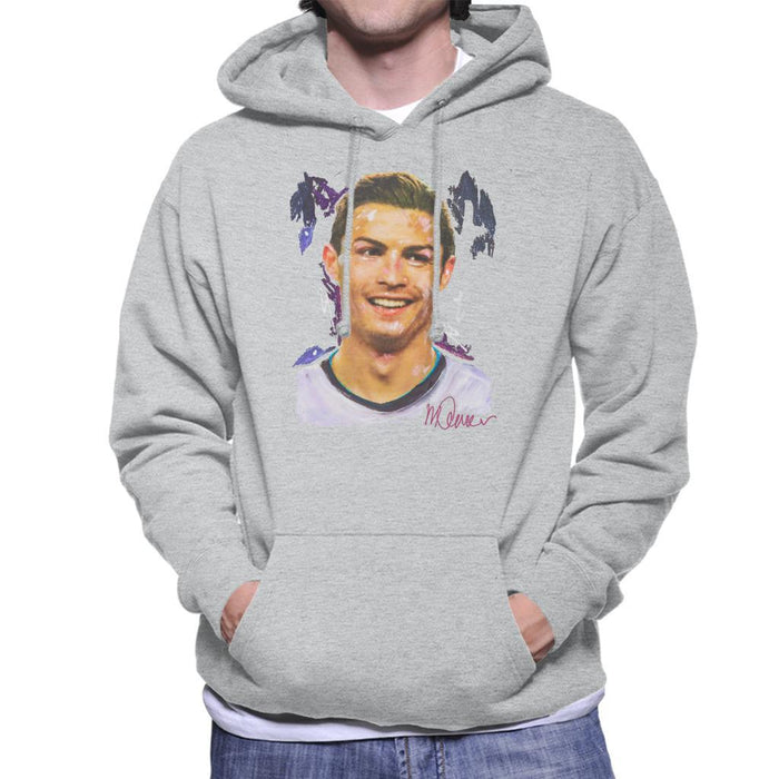Sidney Maurer Original Portrait Of Cristiano Ronaldo Closeup Mens Hooded Sweatshirt - Mens Hooded Sweatshirt