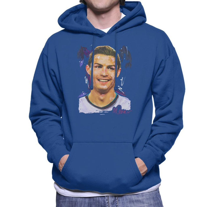 Sidney Maurer Original Portrait Of Cristiano Ronaldo Closeup Mens Hooded Sweatshirt - Mens Hooded Sweatshirt