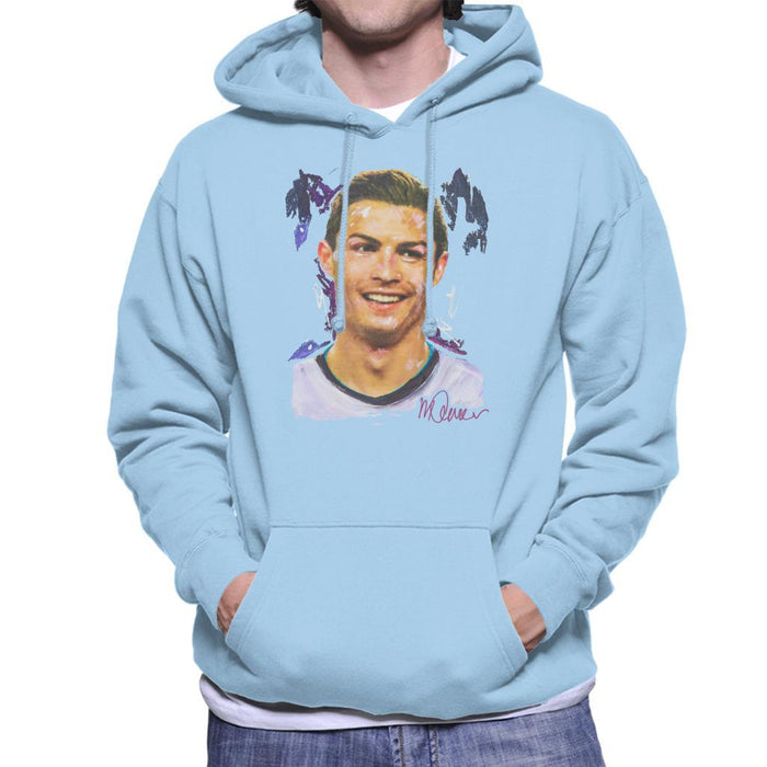 Sidney Maurer Original Portrait Of Cristiano Ronaldo Closeup Mens Hooded Sweatshirt - Mens Hooded Sweatshirt