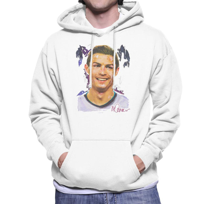 Sidney Maurer Original Portrait Of Cristiano Ronaldo Closeup Mens Hooded Sweatshirt - Mens Hooded Sweatshirt