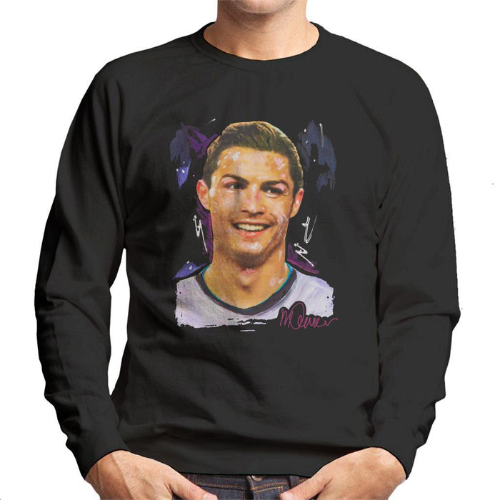 Sidney Maurer Original Portrait Of Cristiano Ronaldo Closeup Mens Sweatshirt - Mens Sweatshirt
