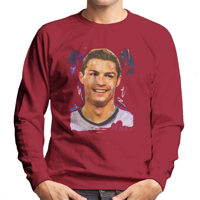 Sidney Maurer Original Portrait Of Cristiano Ronaldo Closeup Mens Sweatshirt - Mens Sweatshirt