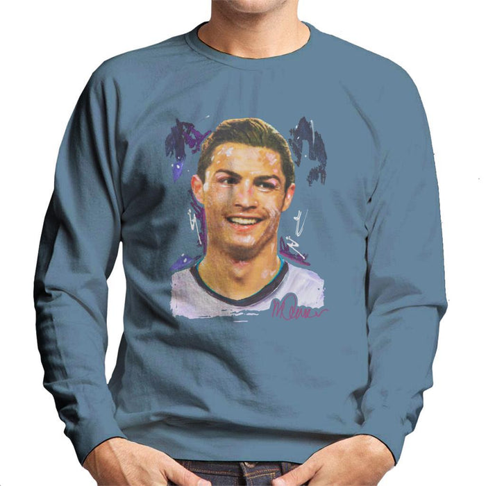 Sidney Maurer Original Portrait Of Cristiano Ronaldo Closeup Mens Sweatshirt - Mens Sweatshirt
