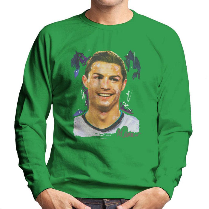 Sidney Maurer Original Portrait Of Cristiano Ronaldo Closeup Mens Sweatshirt - Mens Sweatshirt
