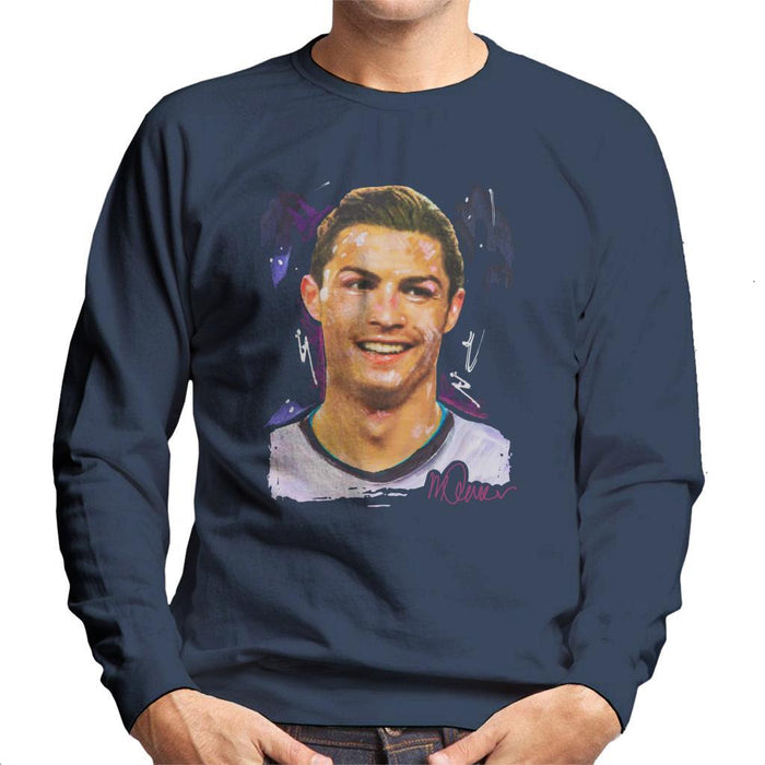 Sidney Maurer Original Portrait Of Cristiano Ronaldo Closeup Mens Sweatshirt - Mens Sweatshirt
