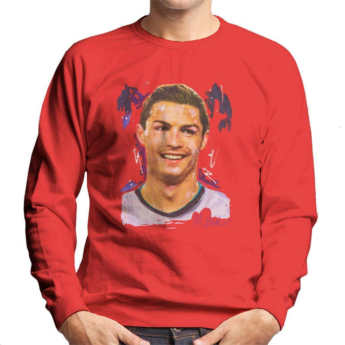 Sidney Maurer Original Portrait Of Cristiano Ronaldo Closeup Mens Sweatshirt - Mens Sweatshirt